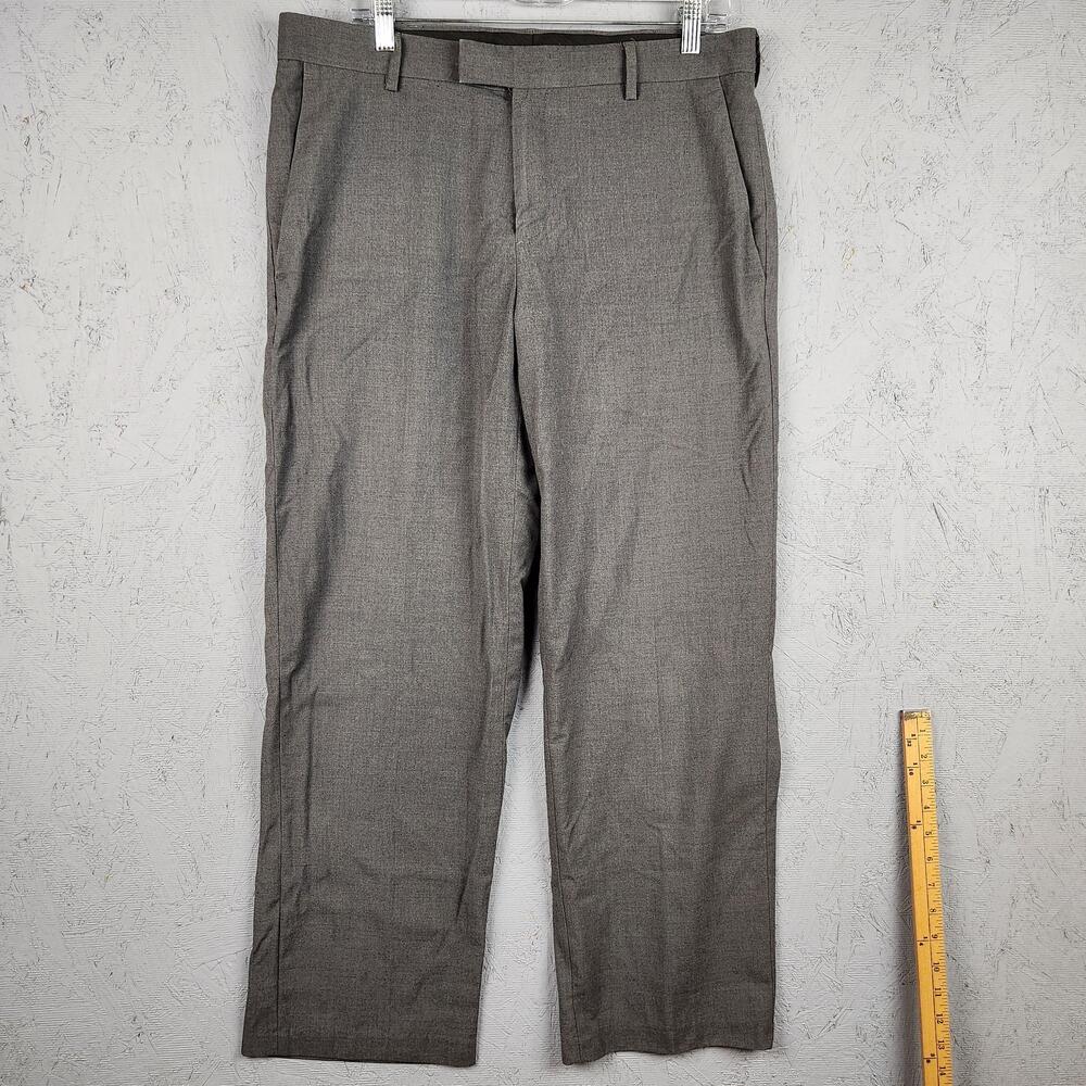 Kenneth Cole Reaction Dress Pants Mens 34x30 Gray Slacks Rayon Blend Business